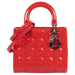 DIOR, Lady Dior in red patent leather