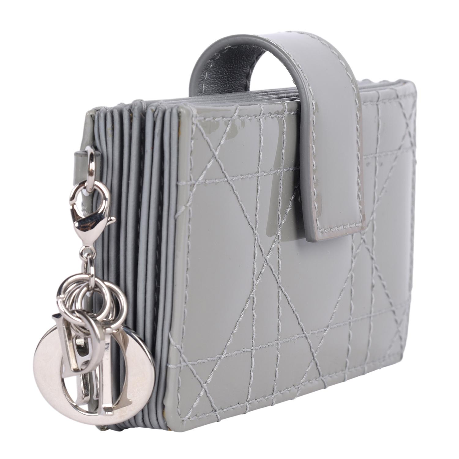Gray DIOR Lady Dior Jasmine Card Holder For Sale