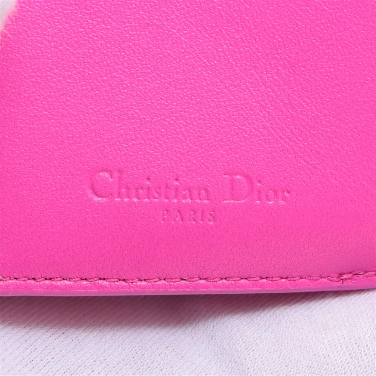 Dior Lady Dior Lotus Wallet Lambskin Wallet Pink For Sale 6