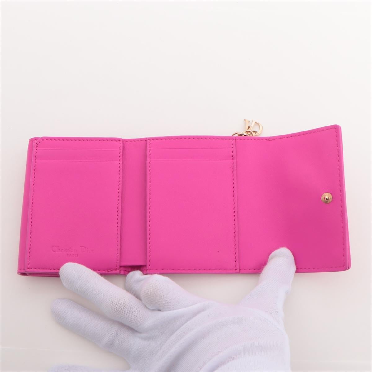 Dior Lady Dior Lotus Wallet Lambskin Wallet Pink For Sale 1