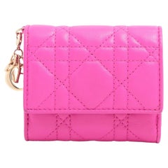 Dior Lady Dior Lotus Wallet Lambskin Wallet Pink