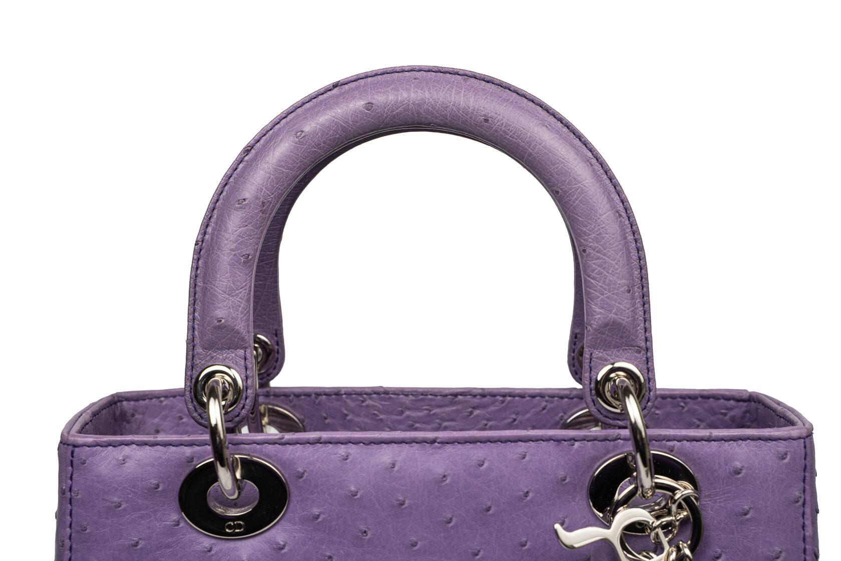 Dior Lady Dior Lady Dior Mittleres Straußengelb im Angebot 7