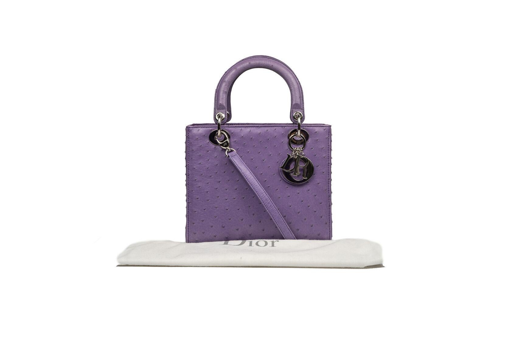 Dior Lady Dior Lady Dior Mittleres Straußengelb im Angebot 11