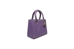 Dior Lady Dior Medium Ostrich Purple