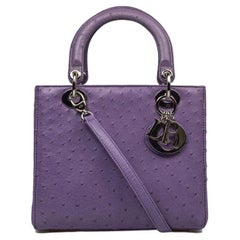 Dior Lady Dior Medium Ostrich Purple