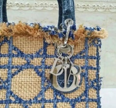 Dior Lady Dior Medium Tweed  Crocodile Handle Bag