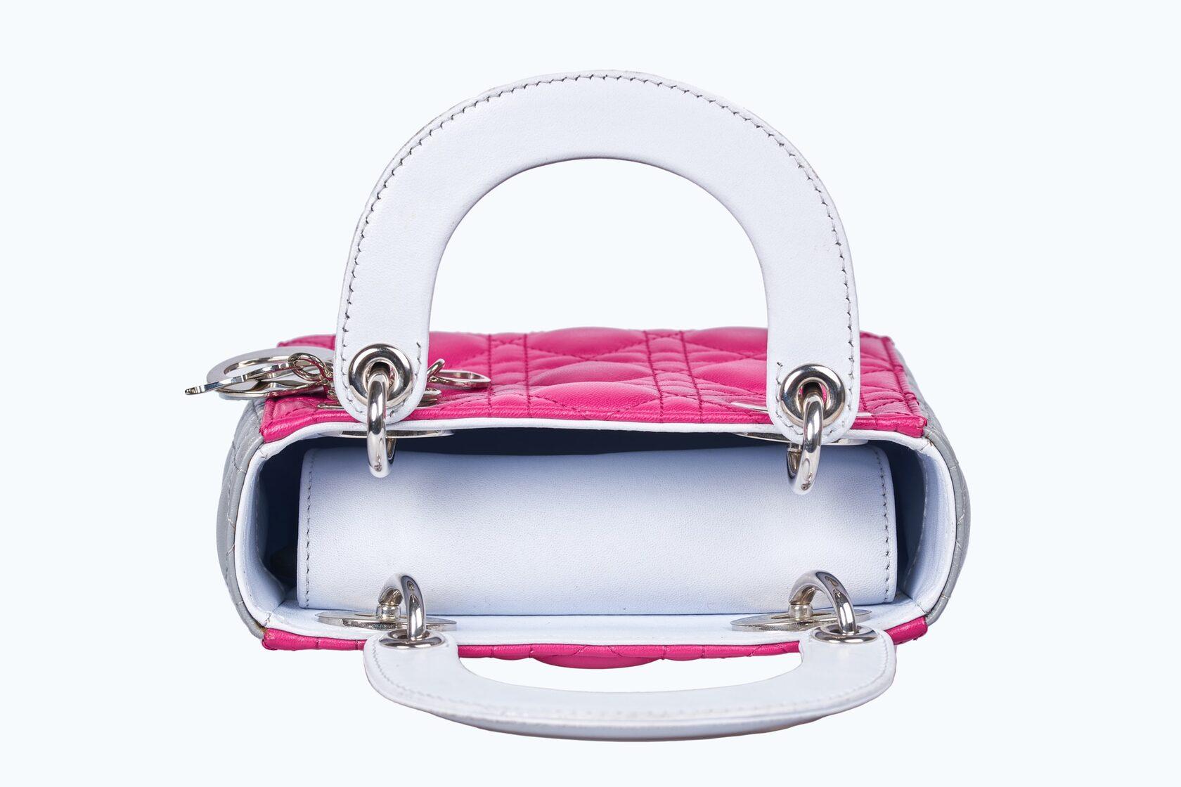 Dior Lady Dior Mini Tricolor For Sale 6