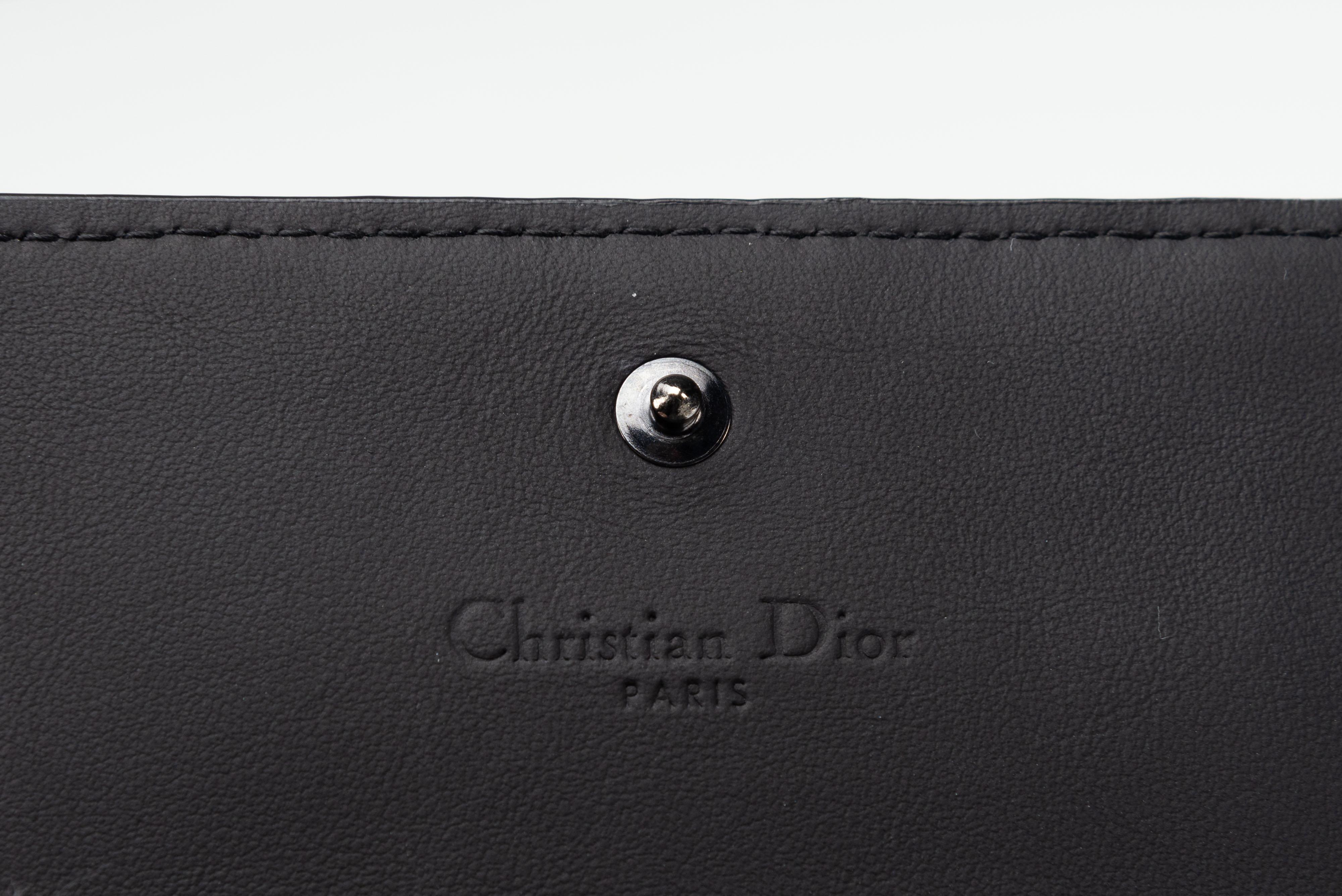 Dior Lady Dior Lady Dior Mini-Brieftasche NEU Ultramatt Schwarz im Angebot 7