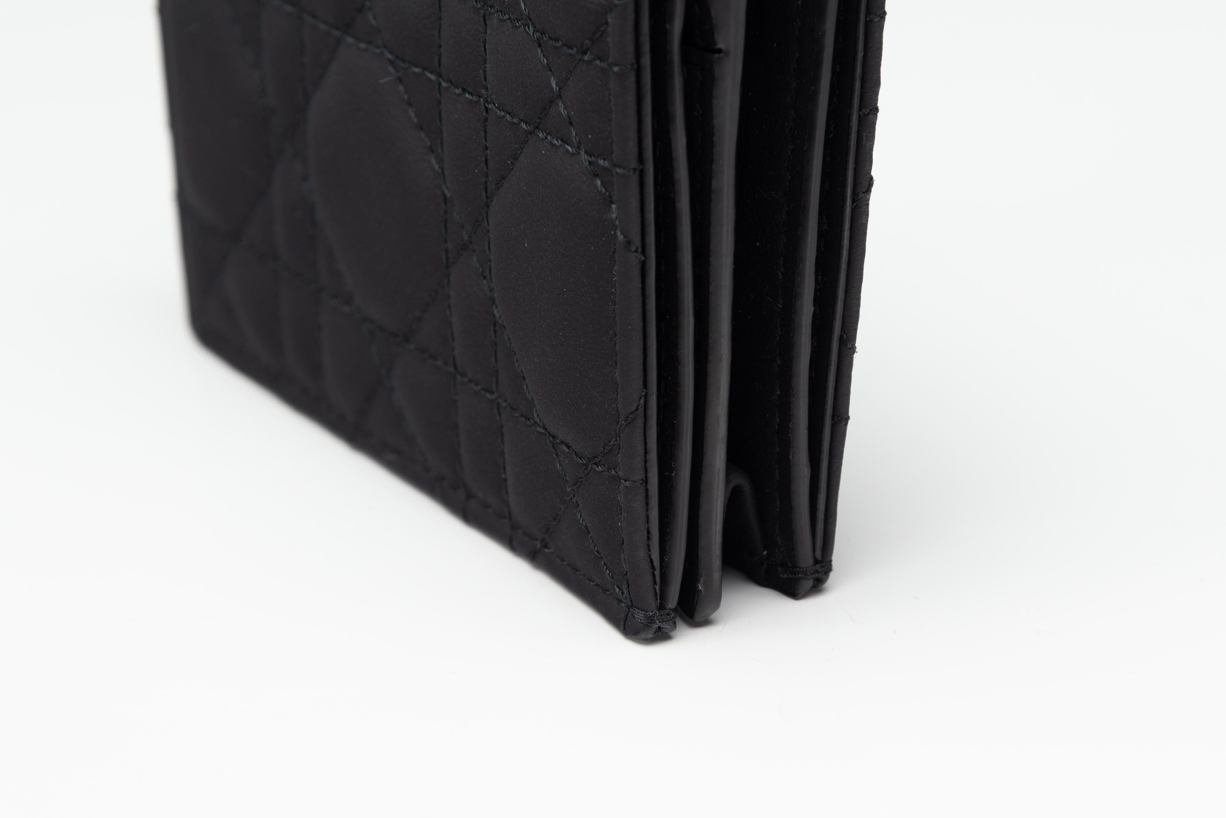 Dior Lady Dior Mini Wallet NEW Ultramatte Black For Sale 2