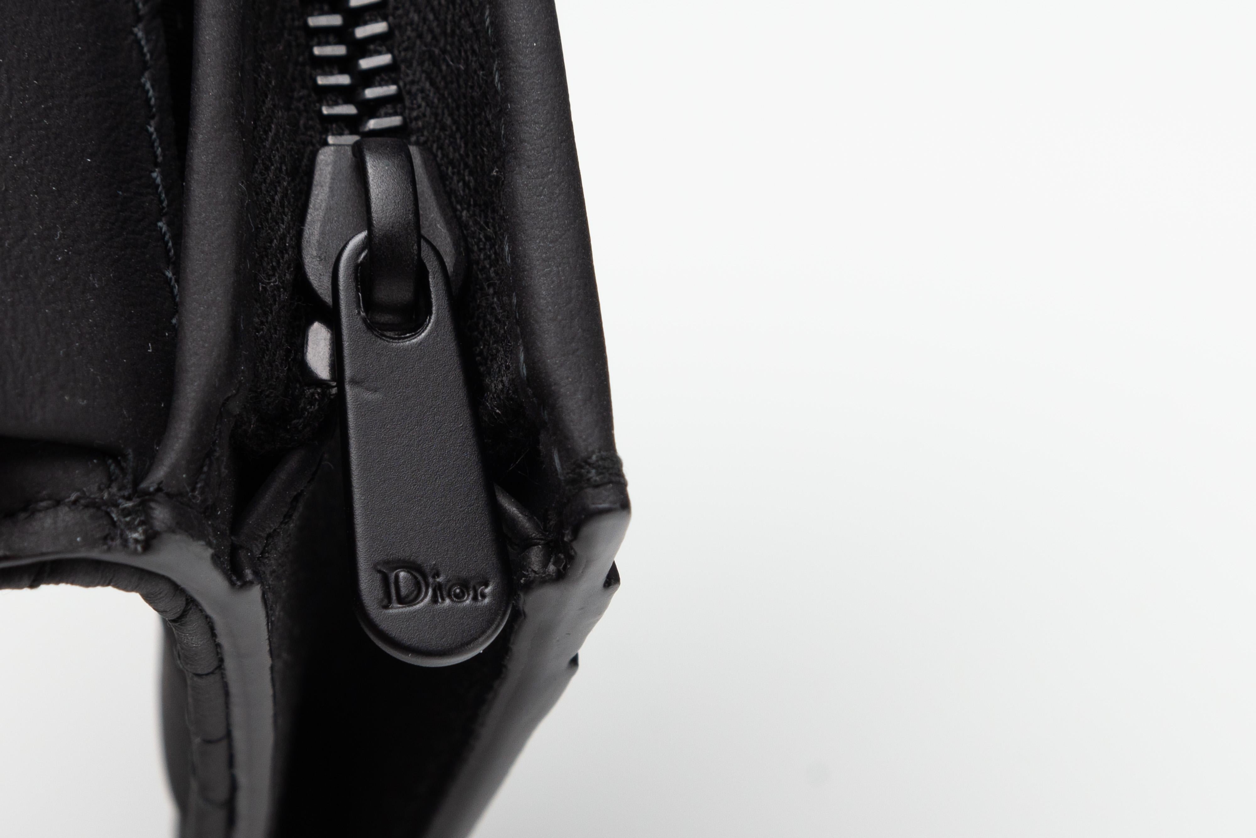 Dior Lady Dior Mini Wallet NEW Ultramatte Black For Sale 6