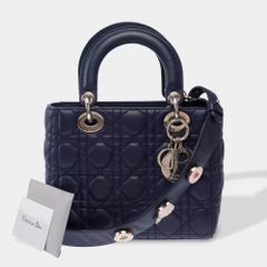 Dior Lady Dior Shoulder Bag Navy