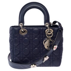 Dior Lady Dior Shoulder Bag Navy