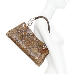 DIOR Lady Dior Soft Limited Edition marrone Cannage in pelle squamata est-ovest