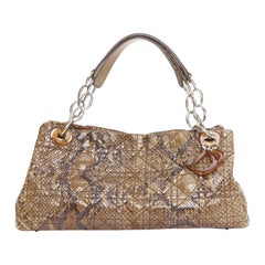 DIOR Lady Dior Soft Edición Limitada Cannage marrón cuero escamado bolso east west