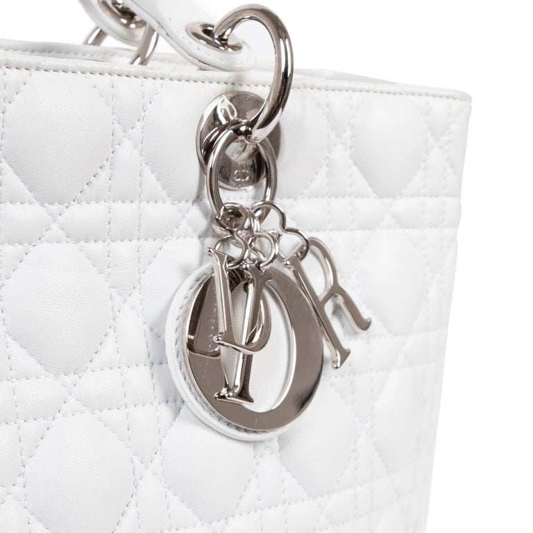 Dior Lady Dior White Large Top Handle at 1stDibs