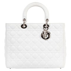 Dior Lady Dior White Large Top Handle