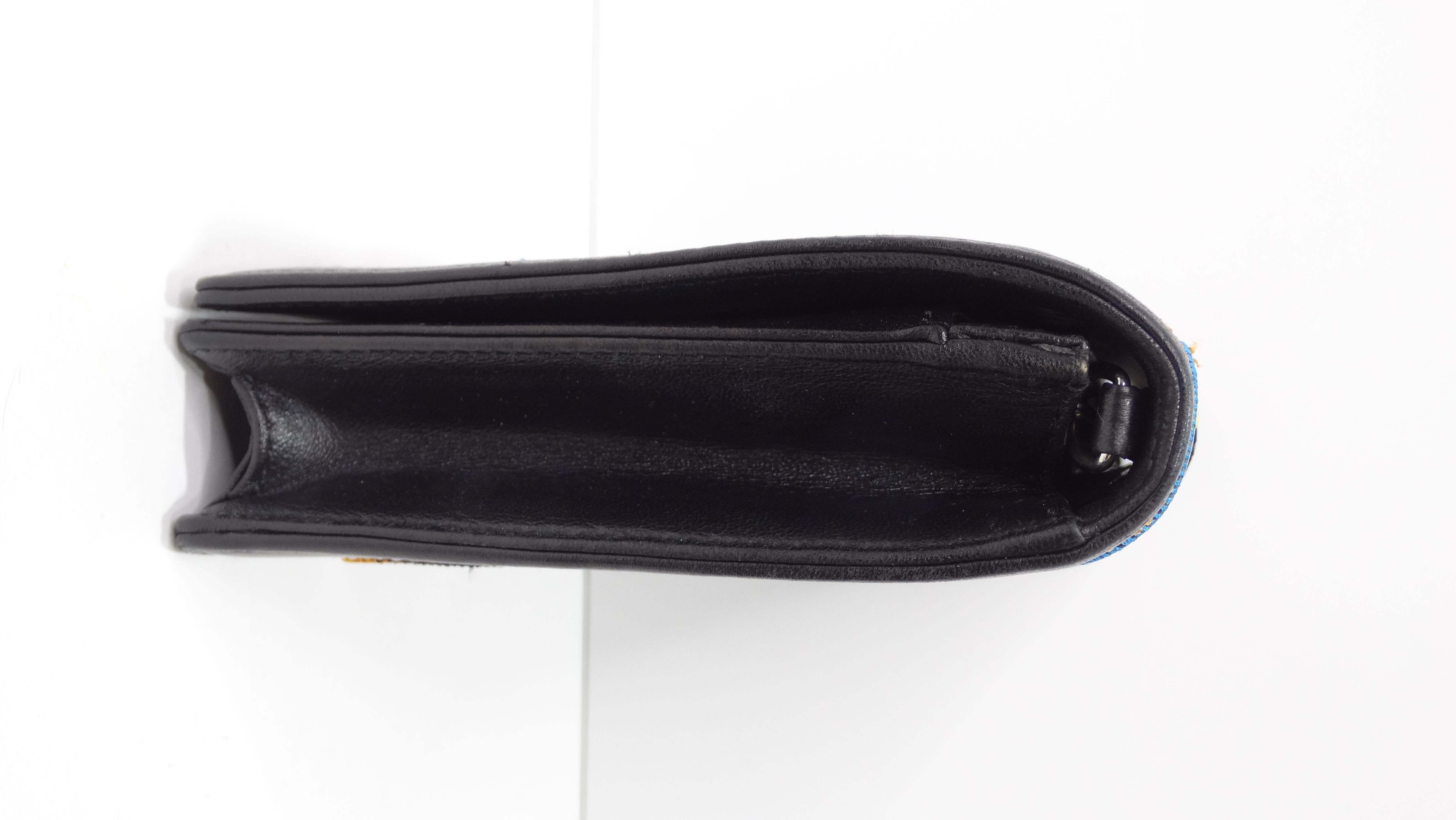 Women's or Men's Dior Lady Handbag Patch Embellished Black Leather Shoulder Bag For Sale