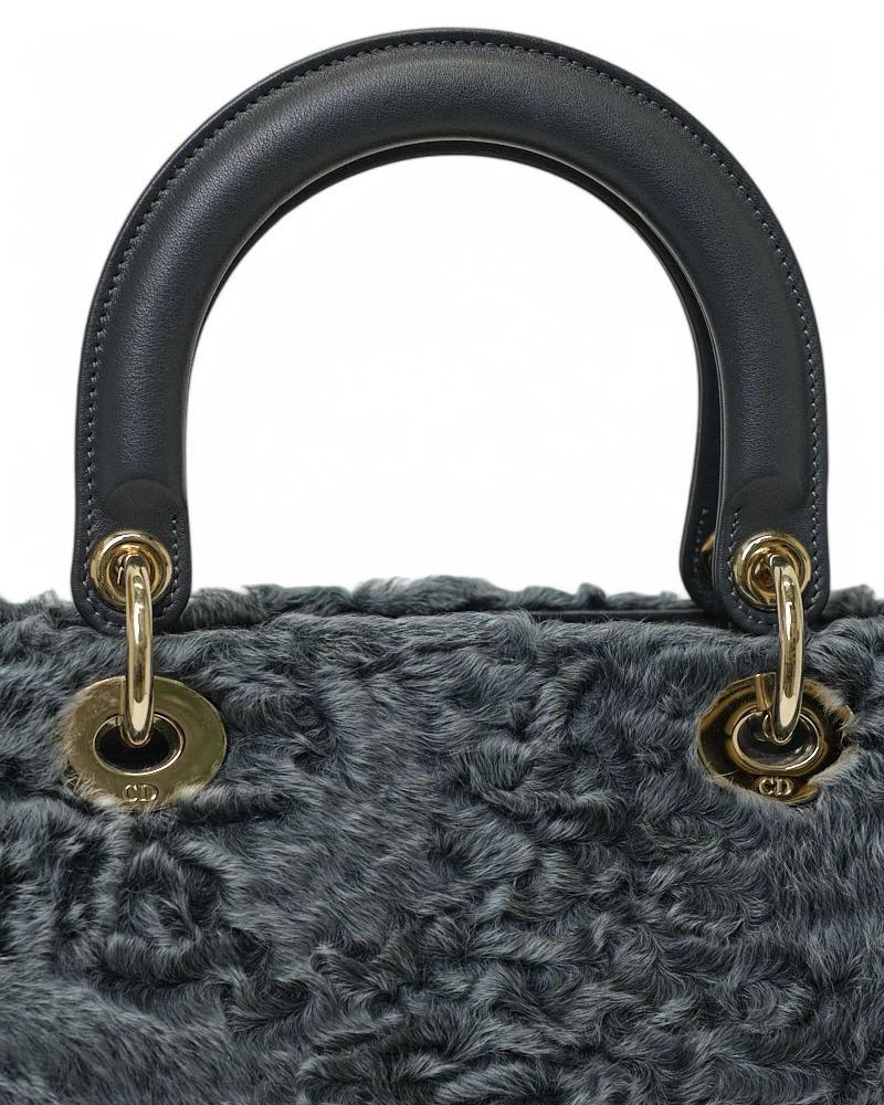 Dior Lady Medium Fur Grey en vente 8