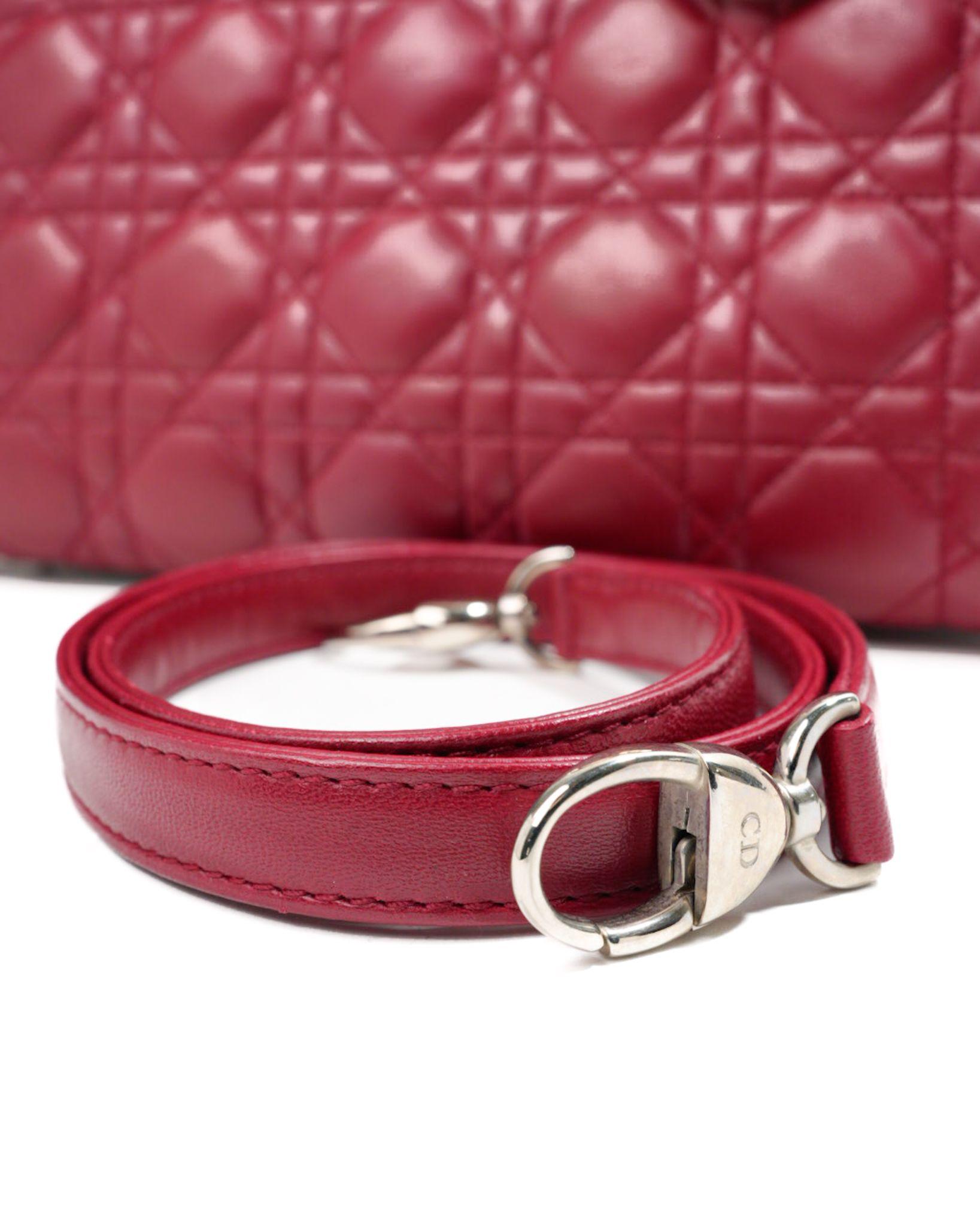 Dior Lady Medium Vintage Cannage Rojo en venta 5