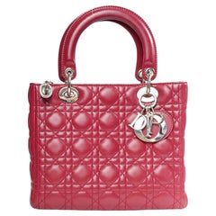 Dior Lady Medium Vintage Cannage Red