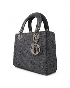 Dior Lady Small Canvas Metel Grigia