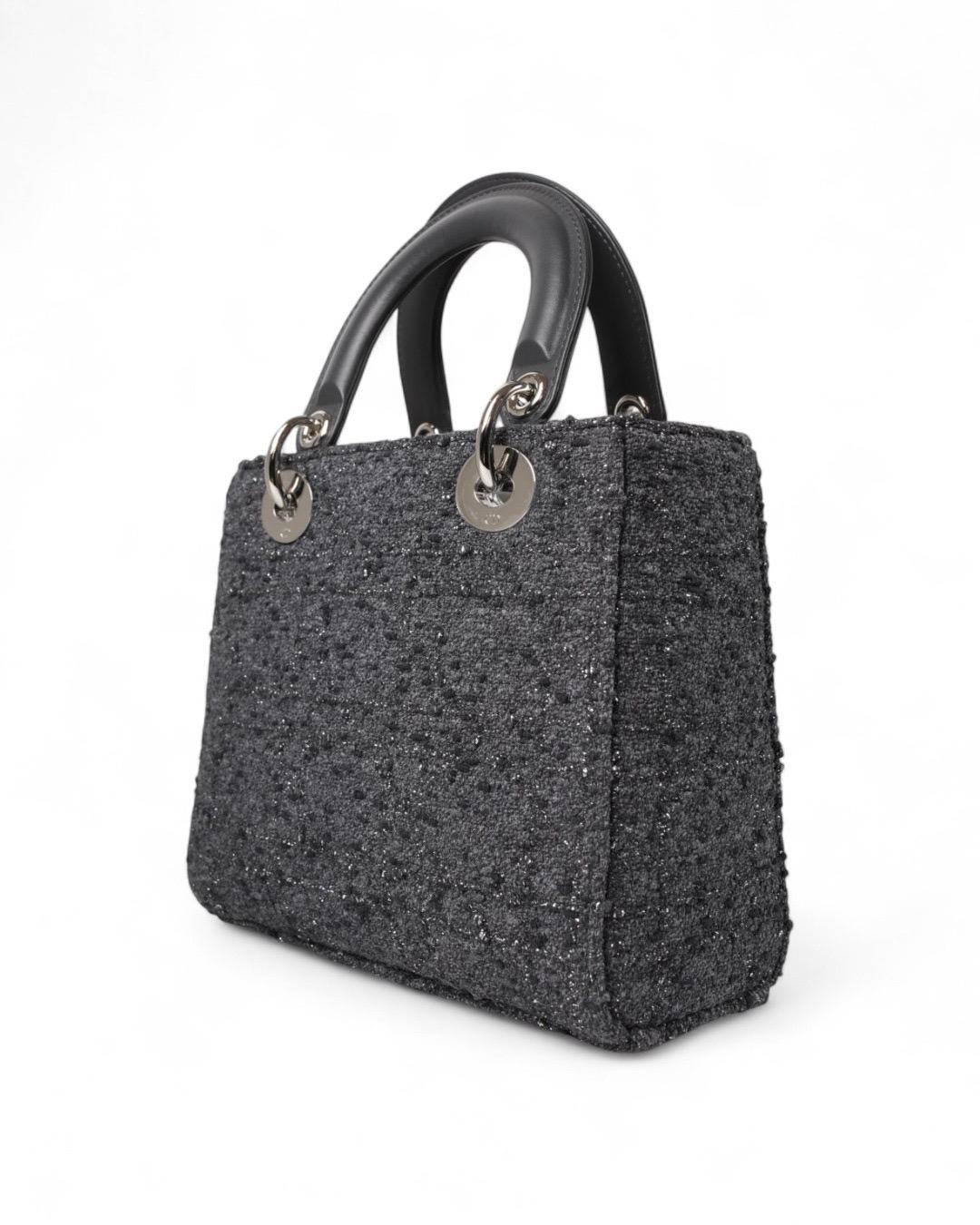 Dior Lady Small Canvas Metel Grigia Neuf - En vente à Torre Del Greco, IT