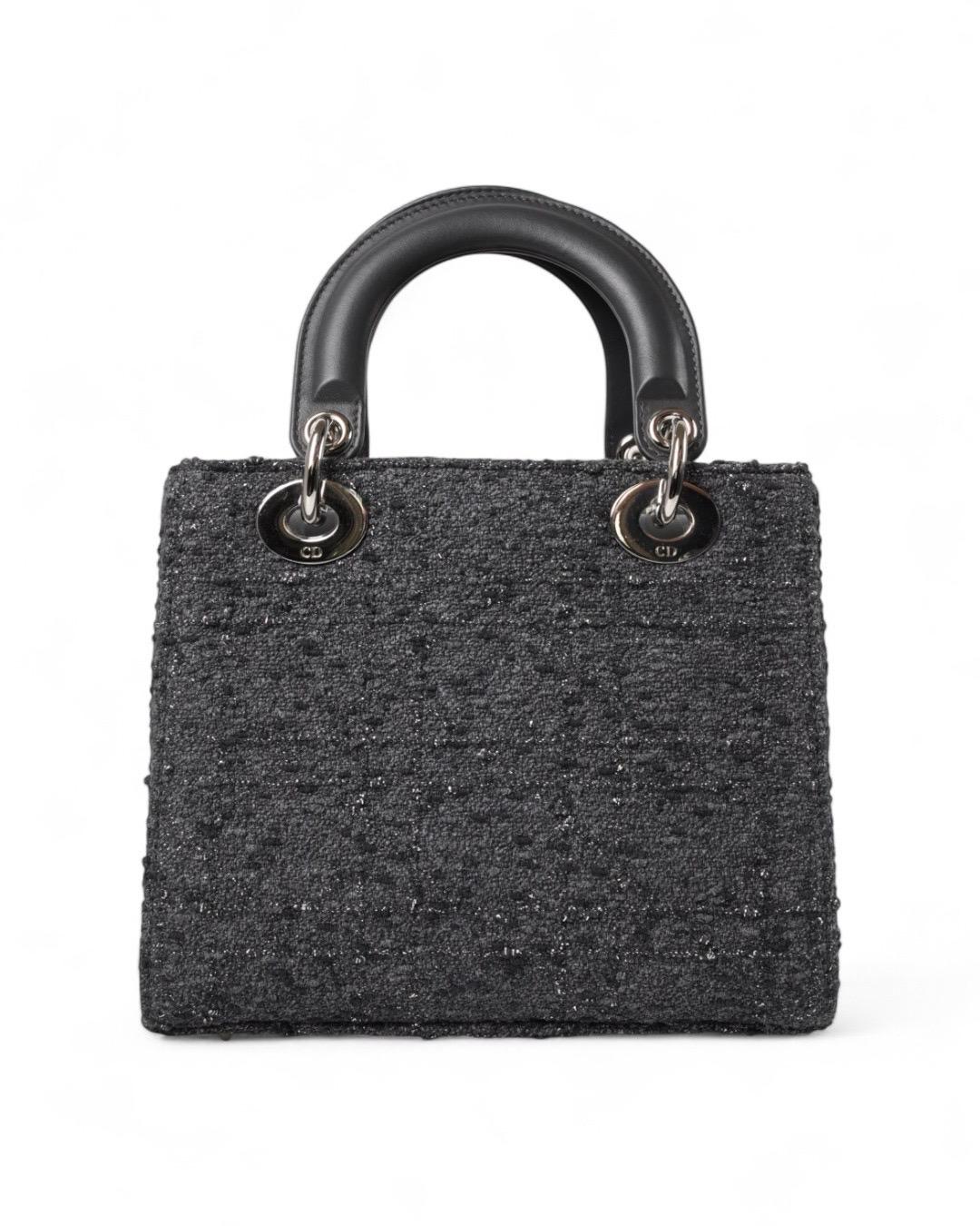 Dior Lady Small Canvas Metel Grigia Pour femmes en vente