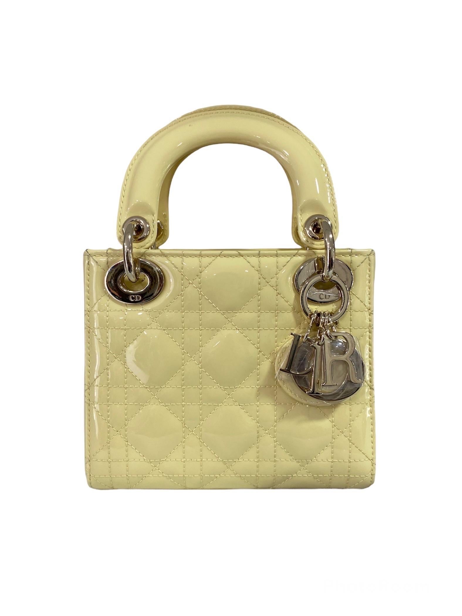 Fashion Dior Christian Dior Be Dior Flap Mini Bag In Yellow Leather With  Silver Tone Hardware Fysoline.Vn