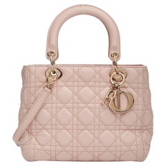 Dior Lambskin Light Pink Cannage Medium Lady Dior Bag