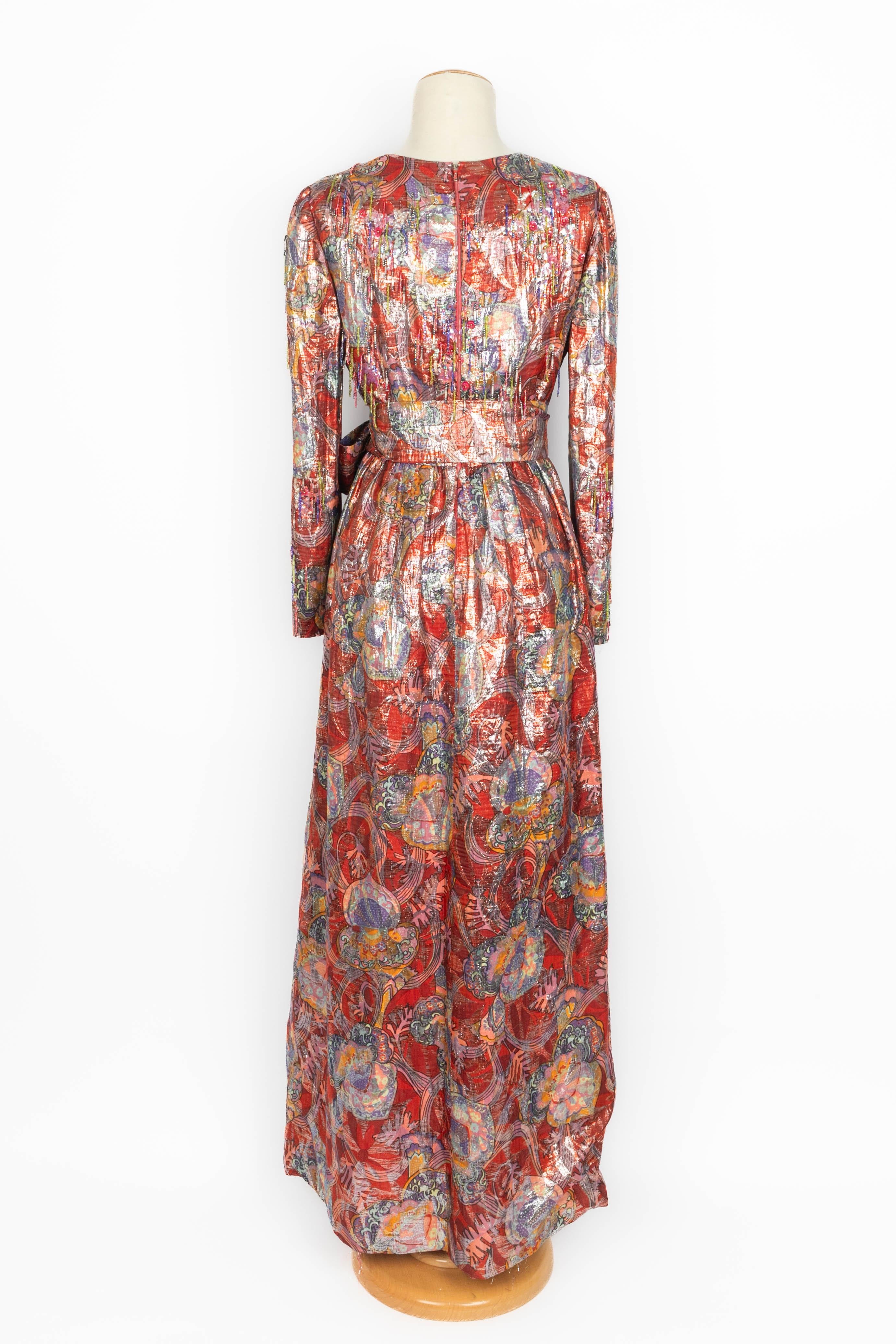 Dior lamé dress 1970's For Sale 3