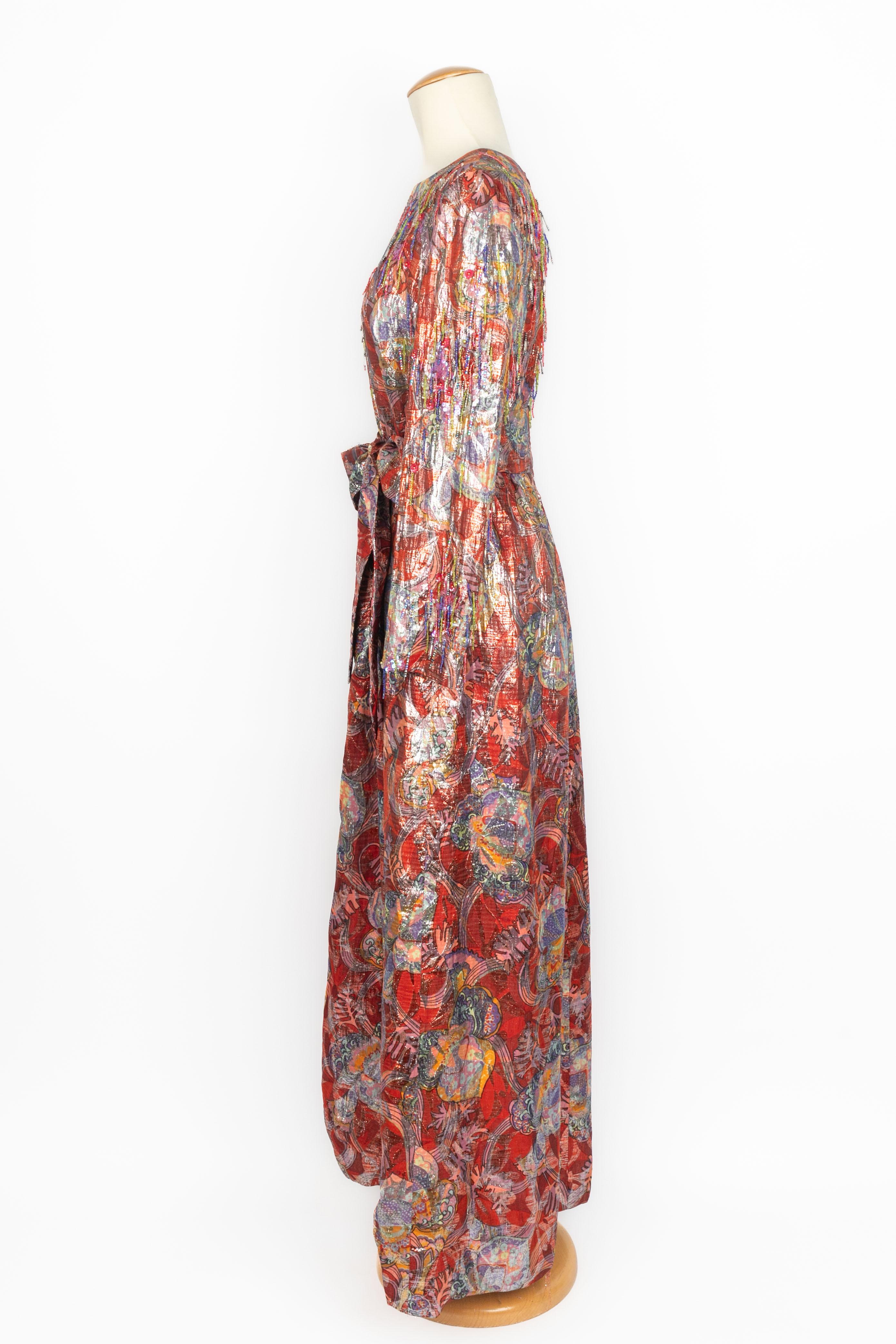 Dior lamé dress 1970's For Sale 4