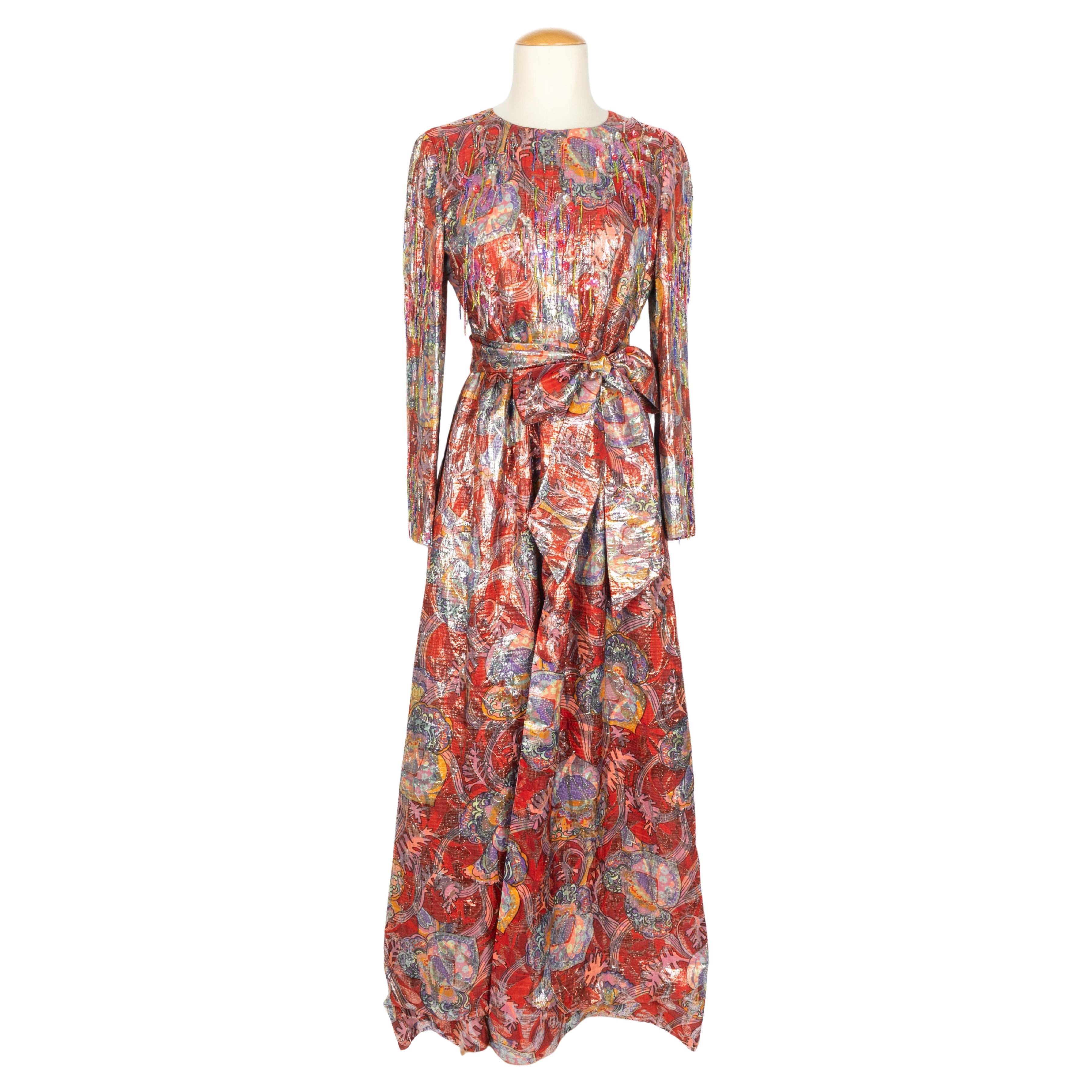 Dior lamé dress 1970's For Sale