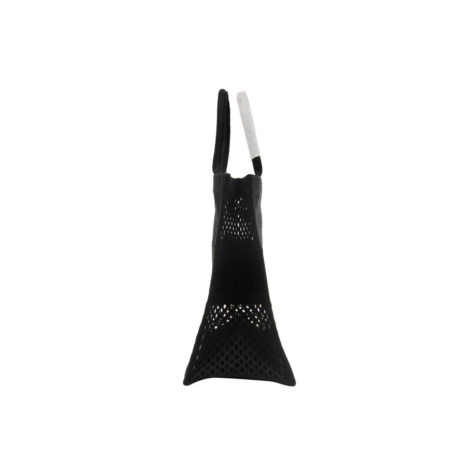 Dior Bolso Tote Libro Grande Logotipo Negro Tejido Malla Semitransparente Portátil en venta 1