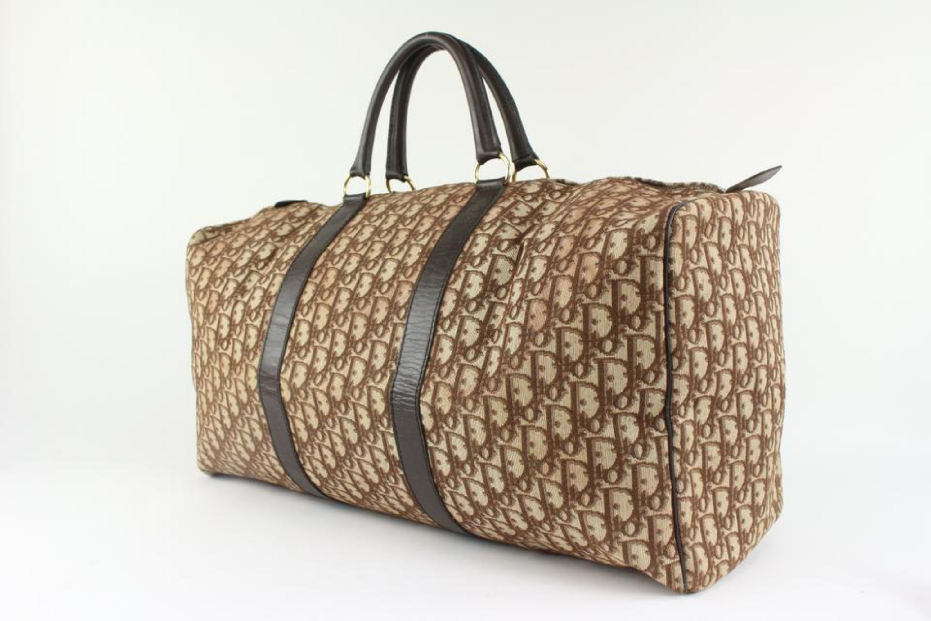 Dior Large Brown Monogram Trotter Boston Duffle Bag 122d15 For Sale 5
