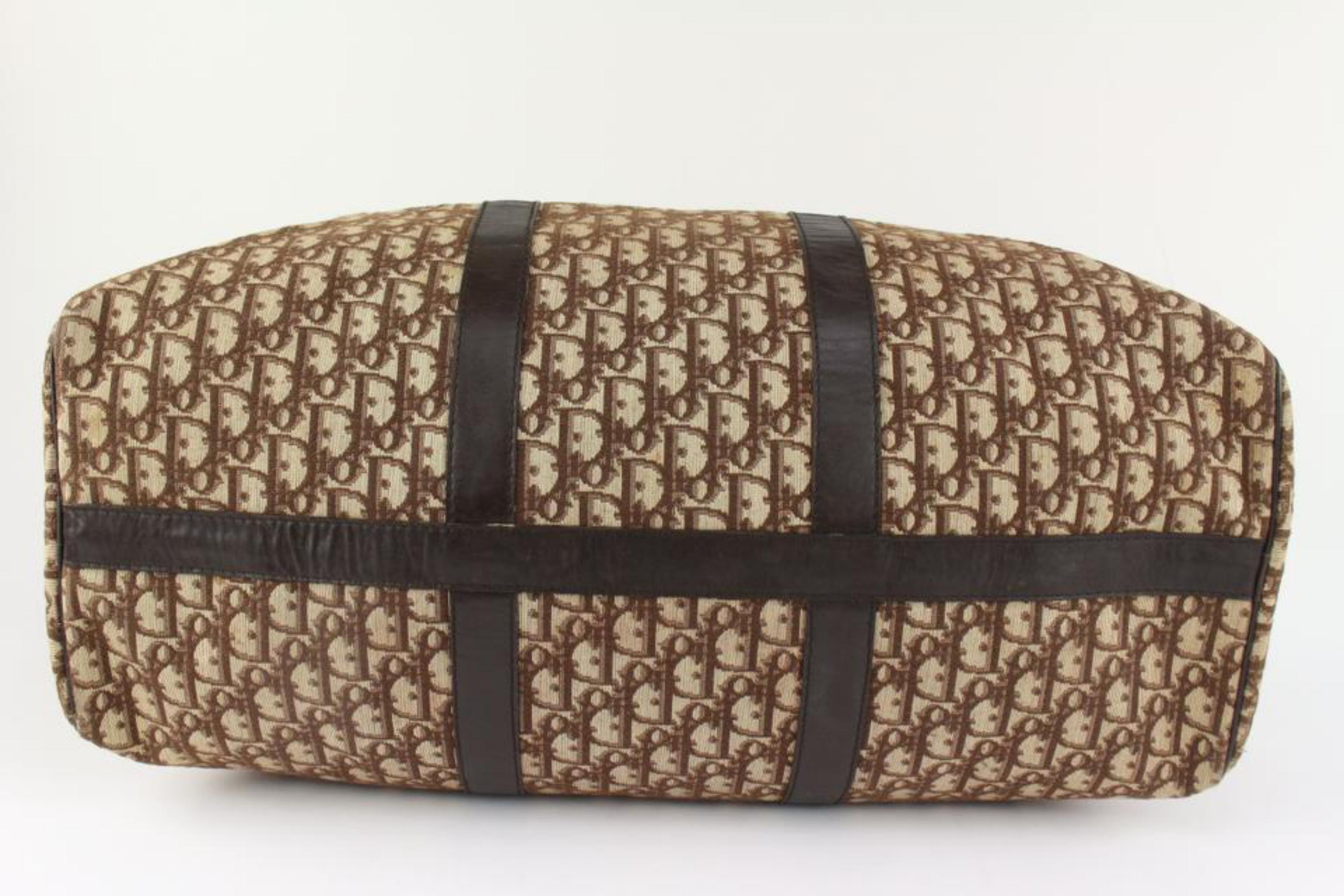 Marron Dior - Grand sac à main Boston Trotter marron avec monogramme 122d15 en vente