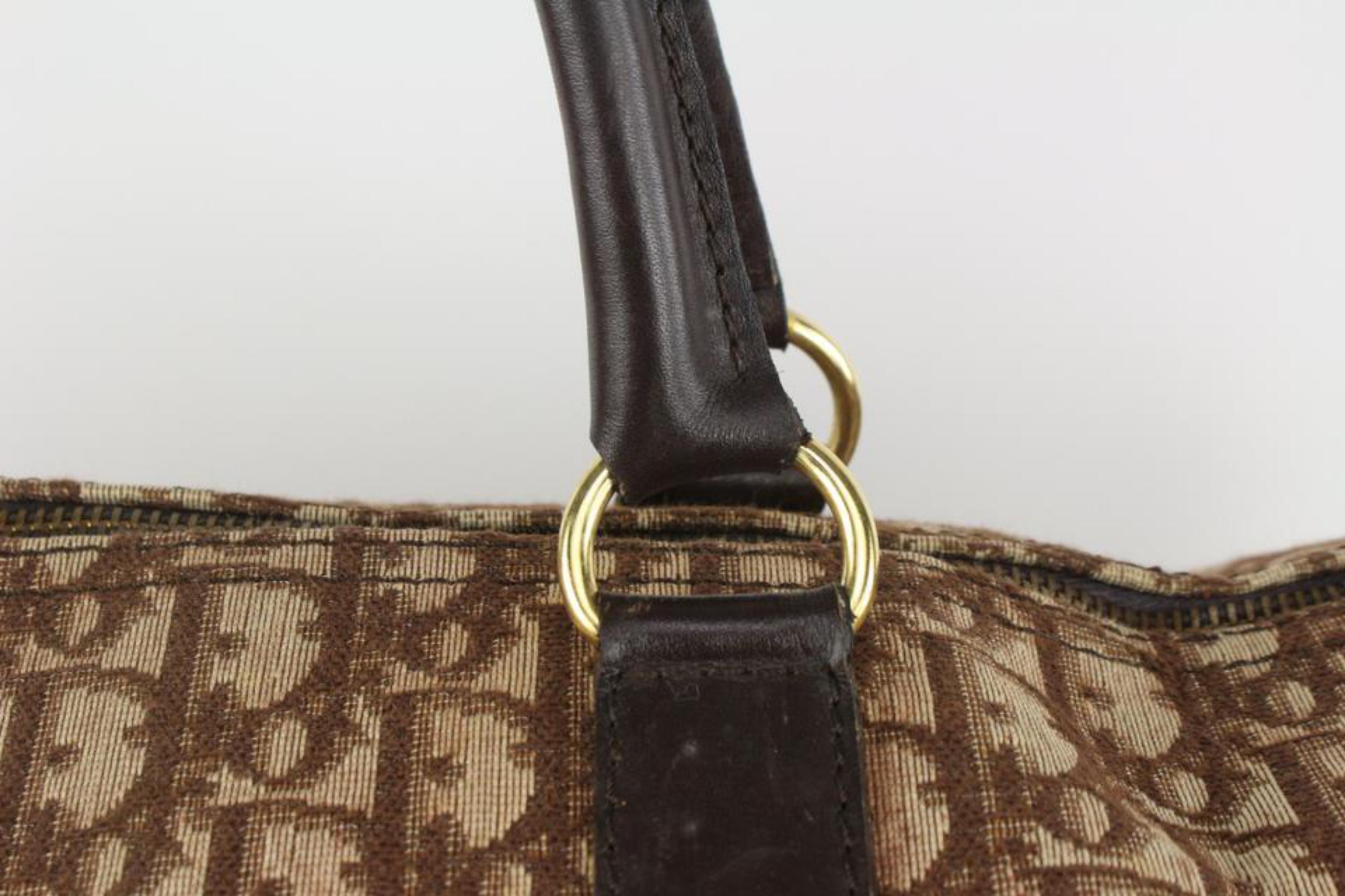 Dior - Grand sac à main Boston Trotter marron avec monogramme 122d15 Unisexe en vente