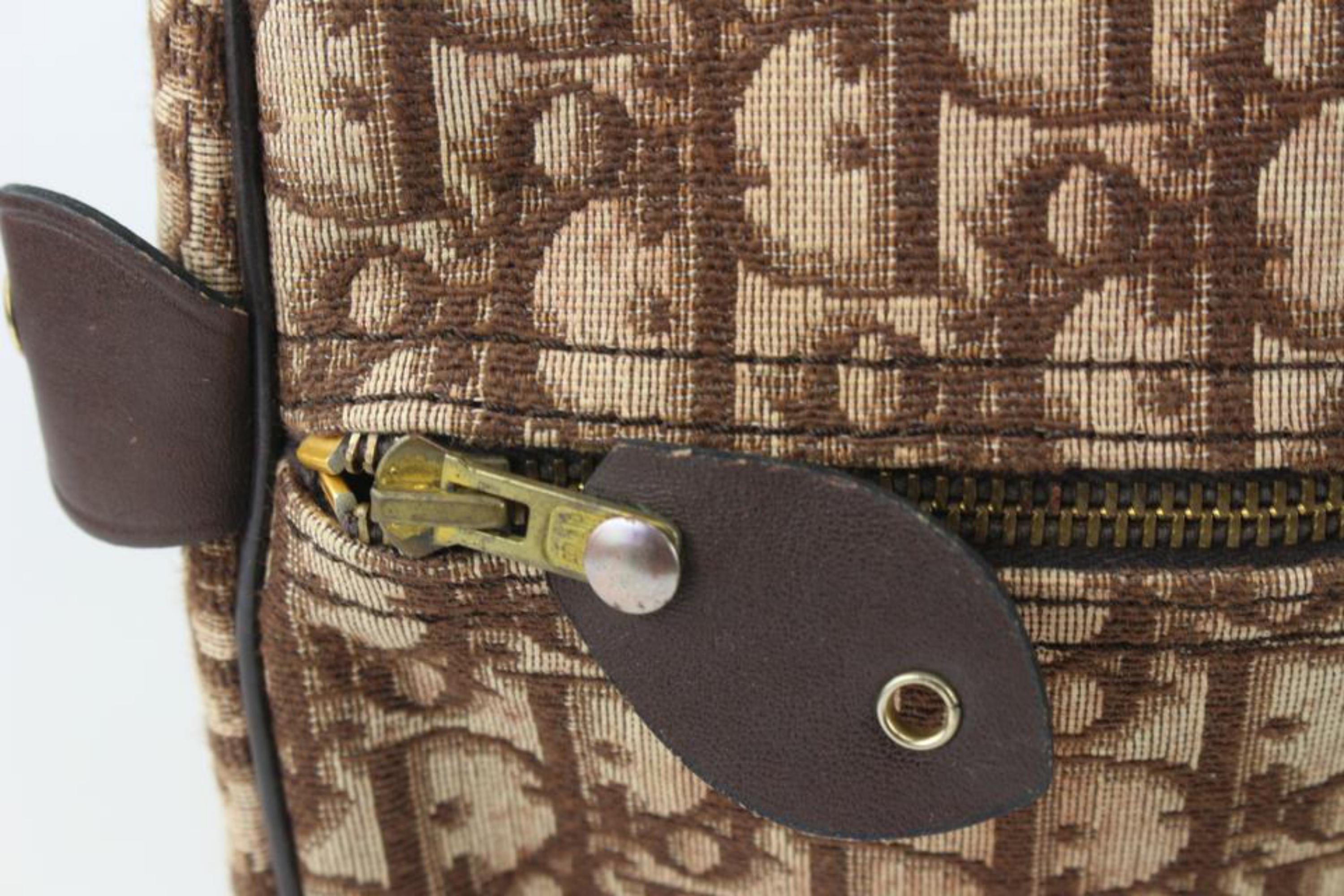 Dior - Grand sac à main Boston Trotter marron avec monogramme 122d15 en vente 2