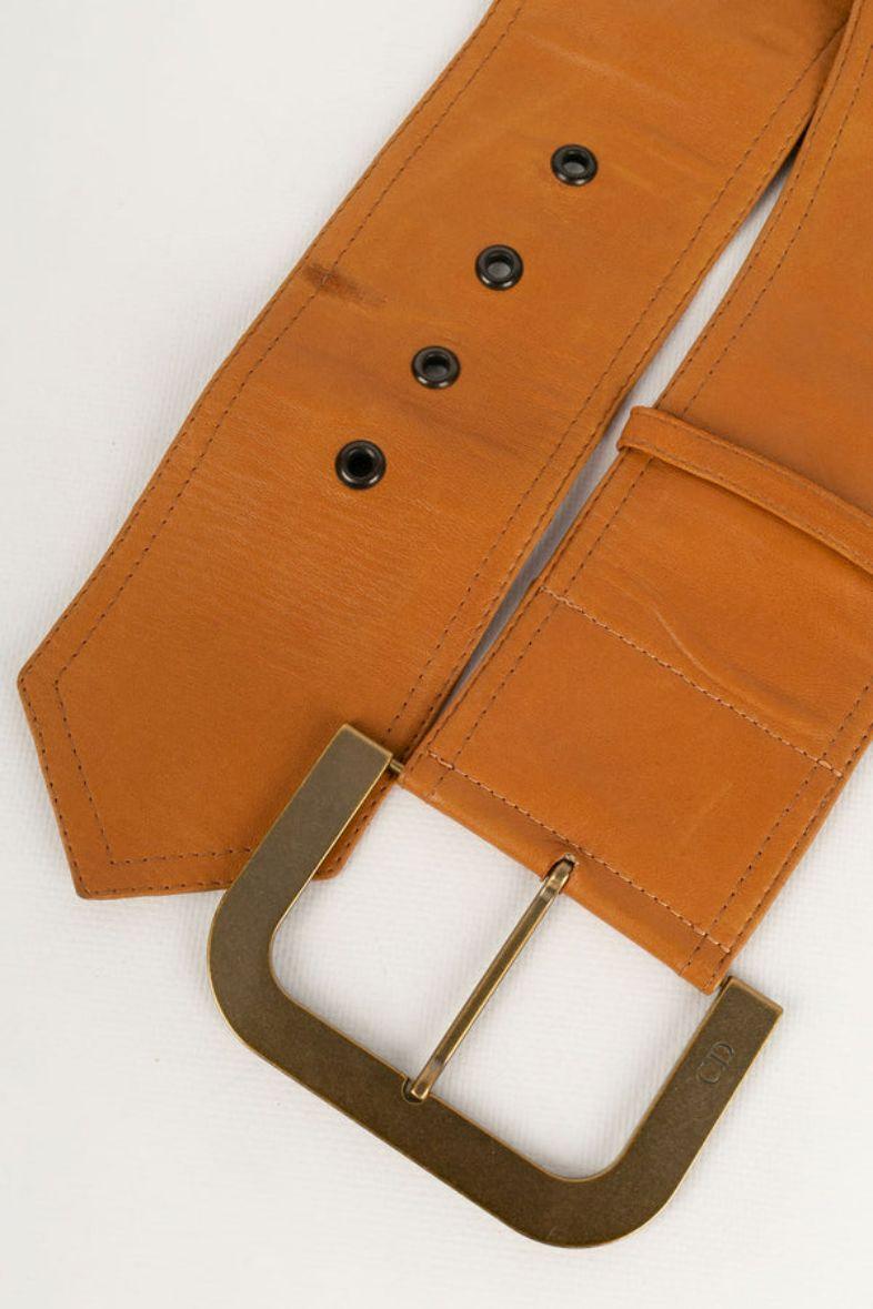 Dior Large Leather Belt In Good Condition For Sale In SAINT-OUEN-SUR-SEINE, FR