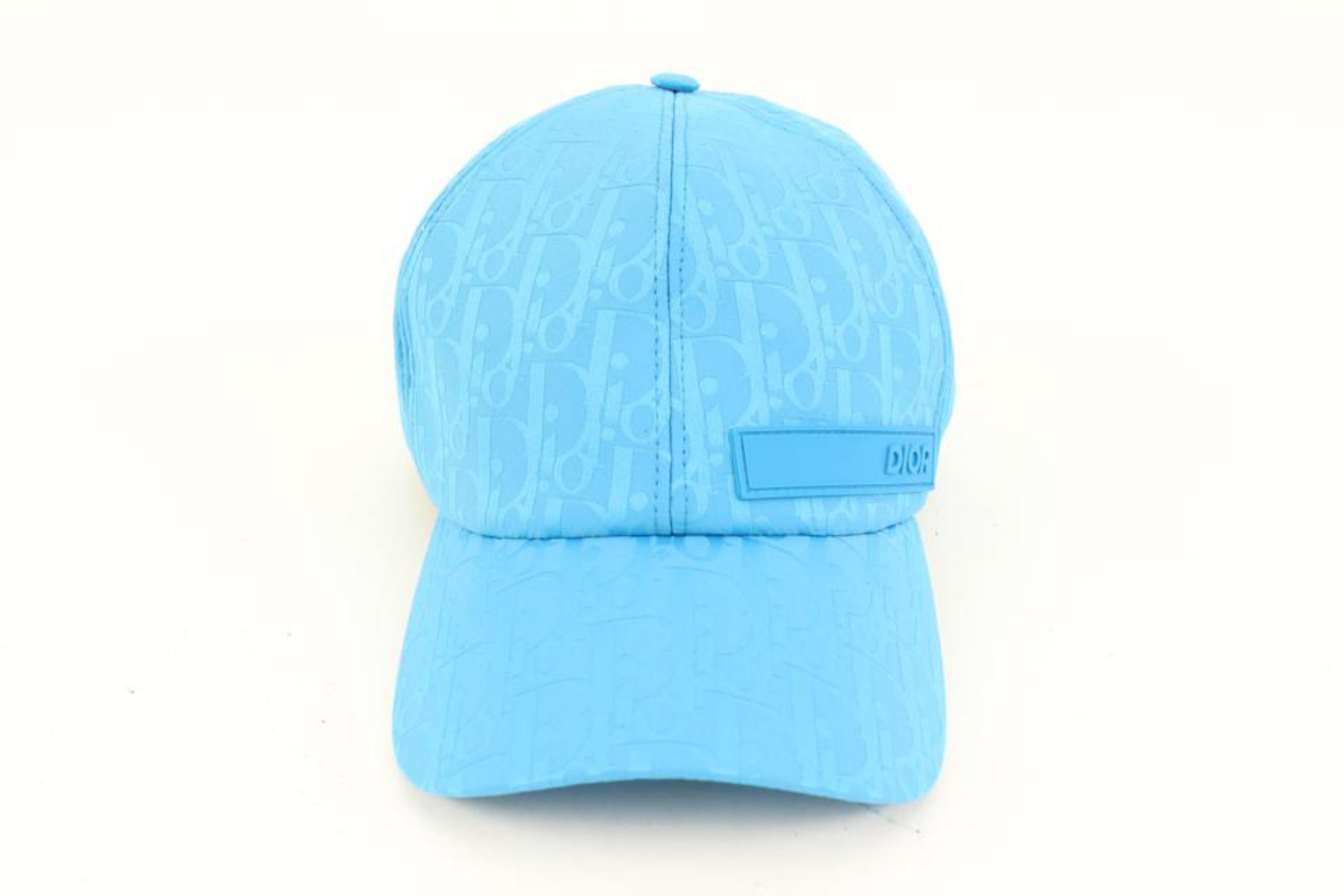 Dior Large Light Blue Oblique Trotter Casquette Baseball Cap Hat 2d419s 1