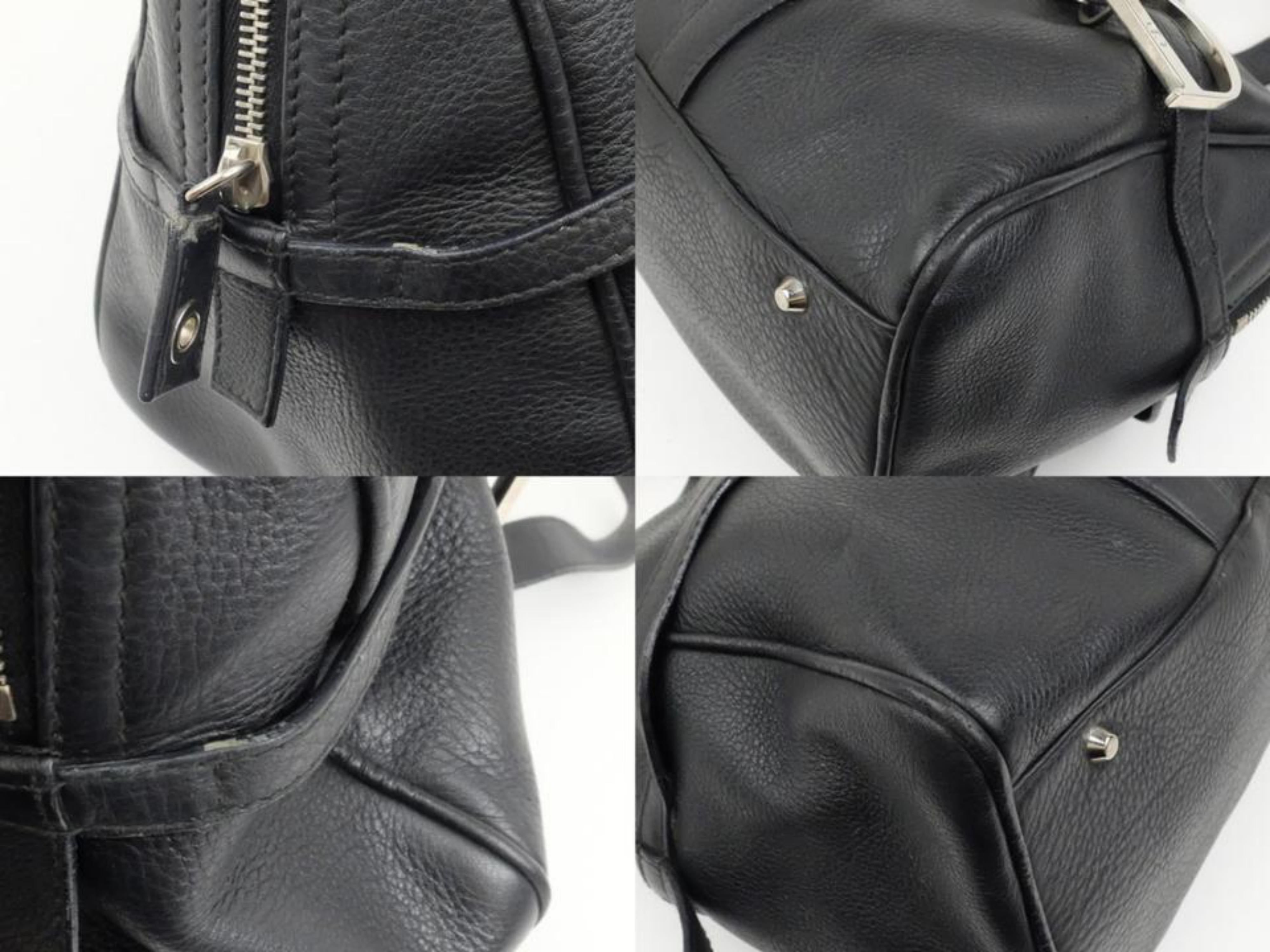 Dior Large Logo Boston 228208 Black Leather Shoulder Bag For Sale 4