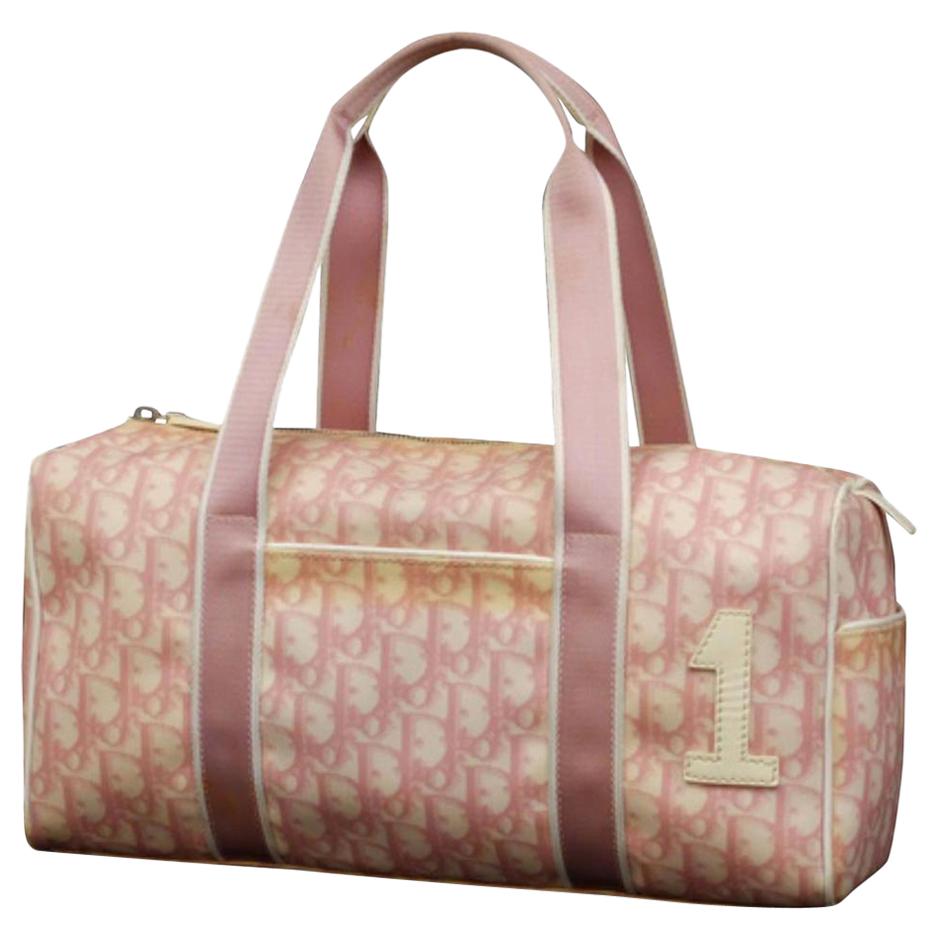 Dior Large Monogram Oblique Signature Trotter Boston 233067 Pink Satchel For Sale