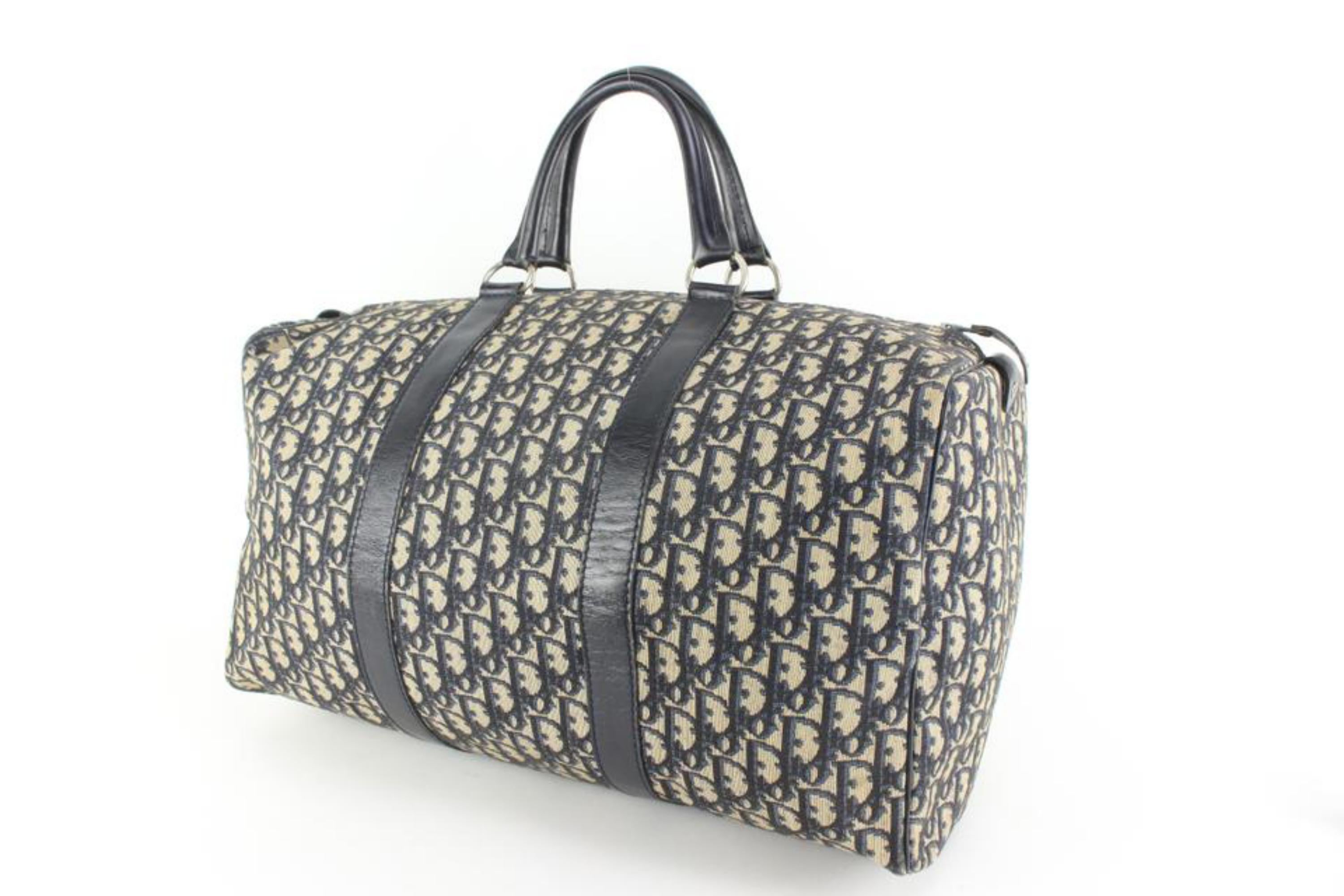 Dior Large Navy Monogram Trotter Boston Duffle Bag 65d55s For Sale 3