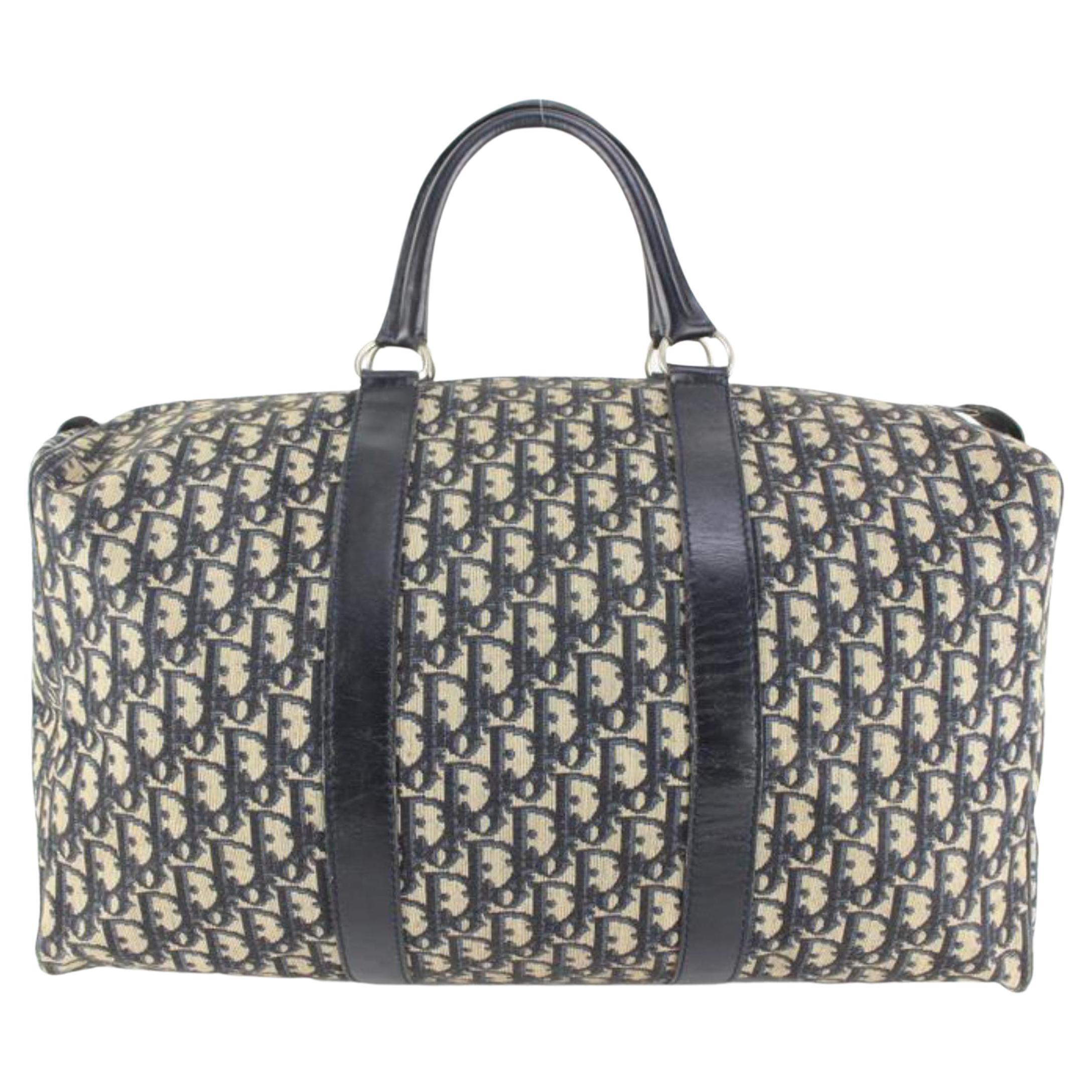 Dior Large Navy Monogram Trotter Boston Duffle Bag 65d55s For Sale
