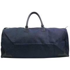 Vintage Dior Large Navy Oblique Signature Trotter Boston Duffel 870606 Black Travel Bag