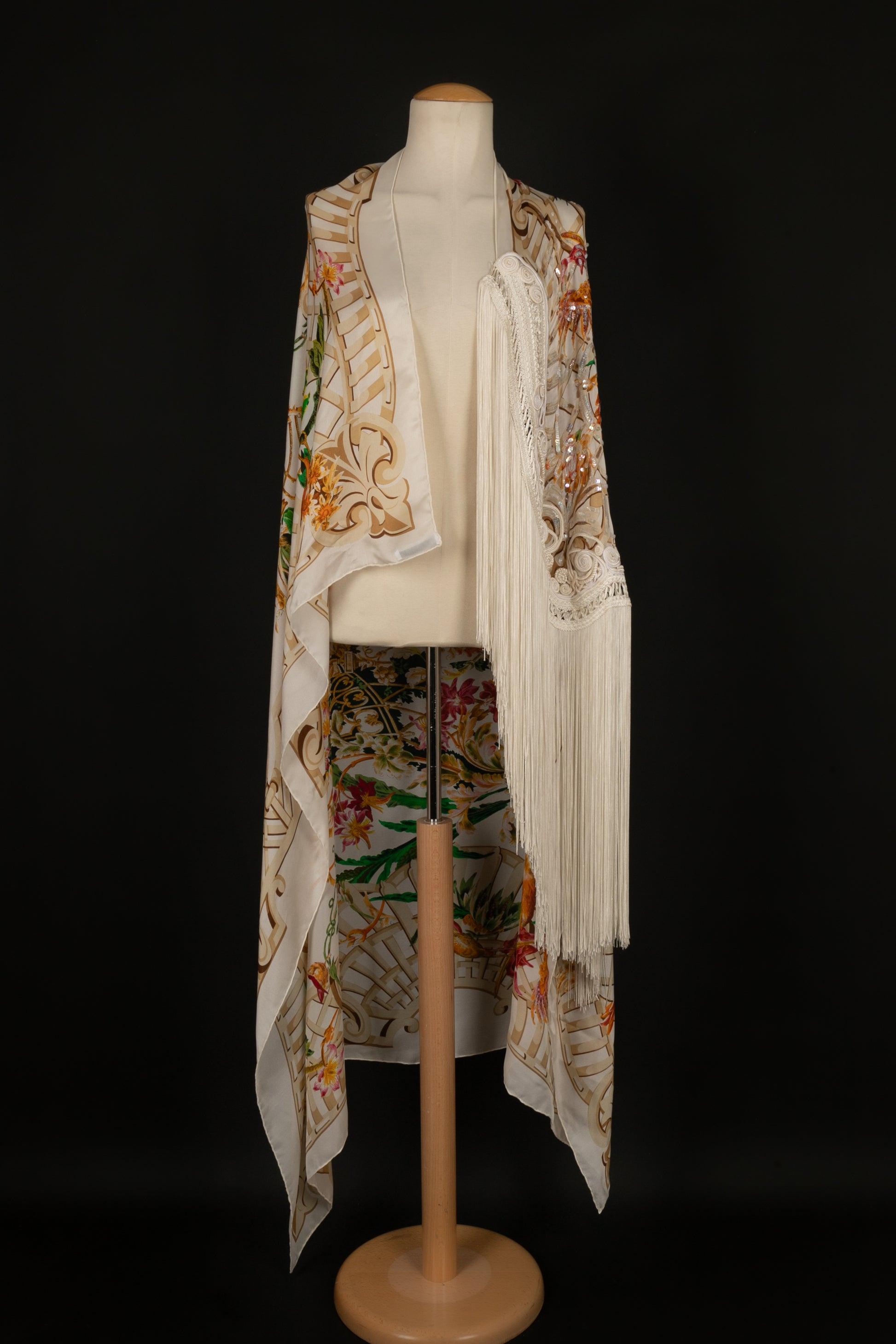 Dior - Grande étole en soie cousue de paillettes Pour femmes en vente