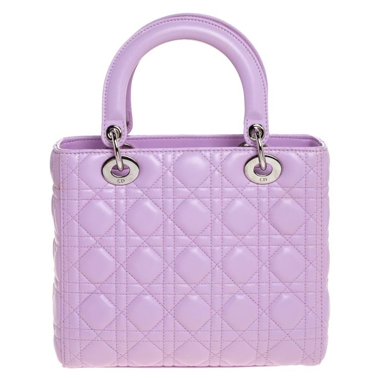 Christian Dior Pre-owned Medium Cannage Lady D-Joy Handbag - Purple