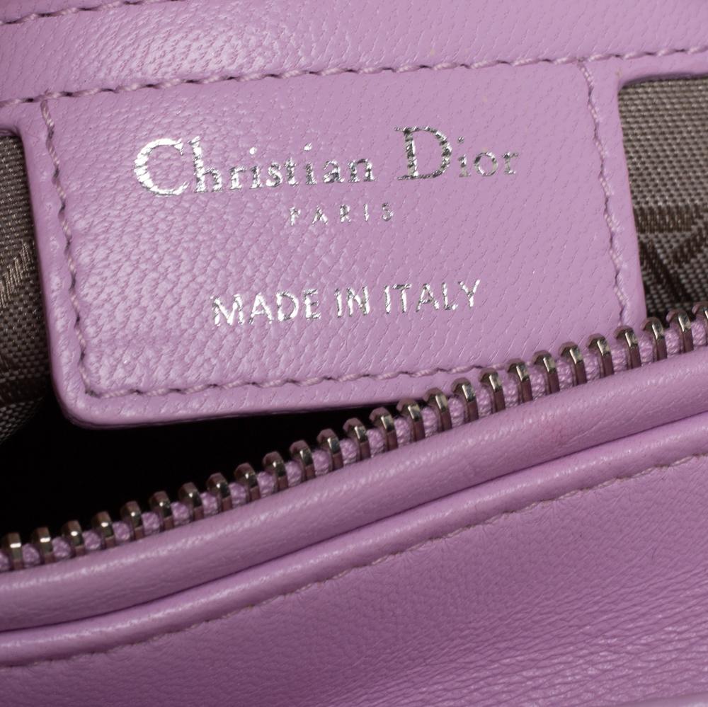 Women's Dior Lavender Cannage Leather Medium Lady Dior Tote