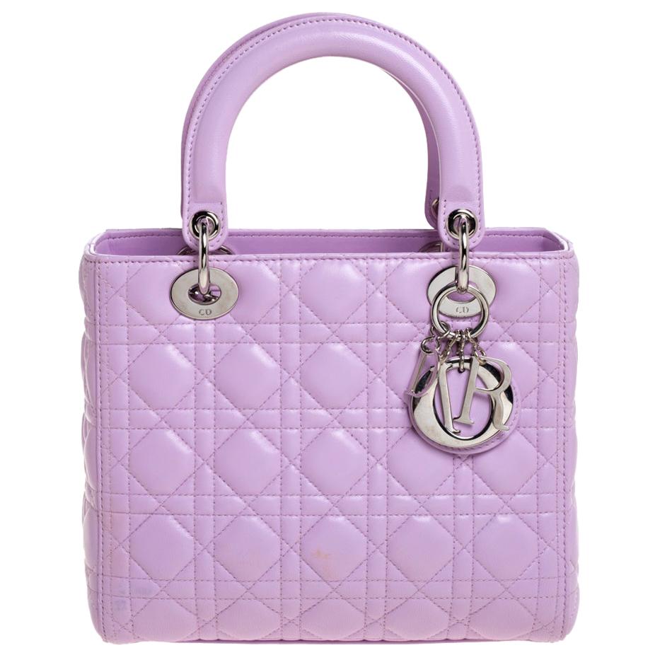 Mini Lady Dior Bag Purple Cannage Lambskin  DIOR