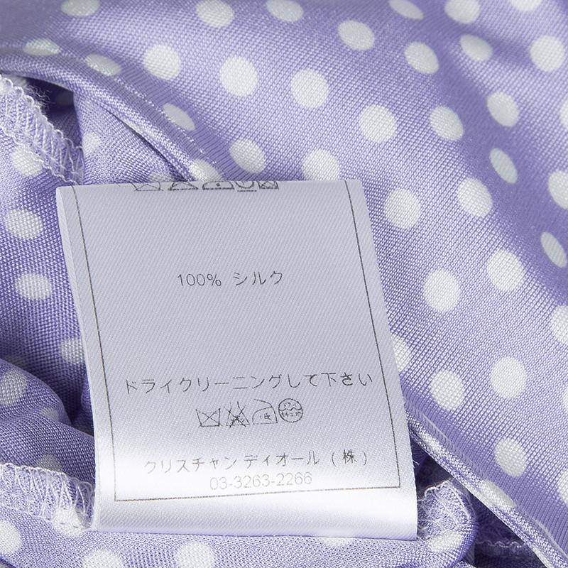 Purple Dior Lavender Polka Dot Long Sleeve Dress M