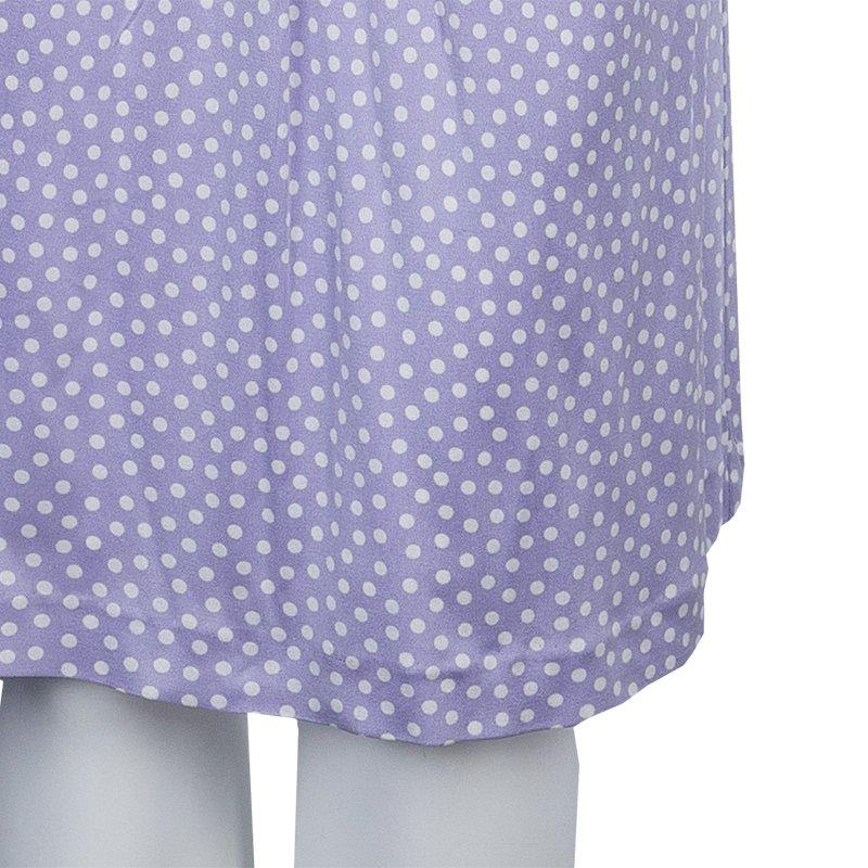 Dior Lavender Polka Dot Long Sleeve Dress M 2